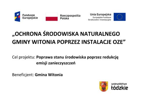Ochrona środowiska naturalnego gminy Witonia poprzez instalacje OZE