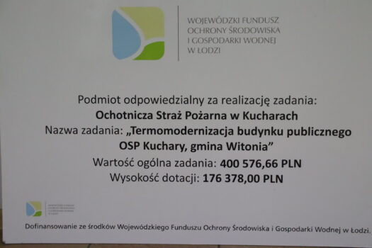 EkoRemiza – Termomodernizacja budynków Ochotniczych Straży Pożarnych oraz wykorzystania odnawialnych źródeł energii w celu zmniejszenia emisji zanieczyszczeń do atmosfery – V edycja w Kucharach
