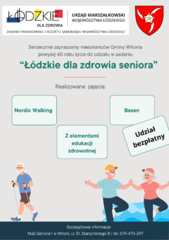 “Łódzkie dla zdrowia seniora” w Gminie Witonia – ruszają bezpłatne zajęcia dla mieszkańców 60+