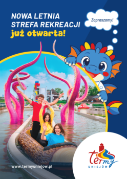 Nowa letnia strefa w Termach Uniejów otwarta! Termuś zaprasza!